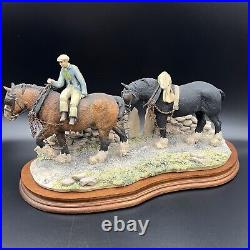 Border Fine Arts'Coming Home' (JH9A) Two Stable Horses Large Model VGC 1985