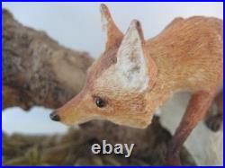 Border Fine Arts / Country Artists Fox On Log / Rocks With Rabbits / Hares