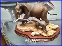 Border Fine Arts'Cow and Calf African Elephant', Limited Edition 573/750