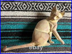 Border Fine Arts Cubist Cat Statue Licking/Grooming Cat VG+ Excellent