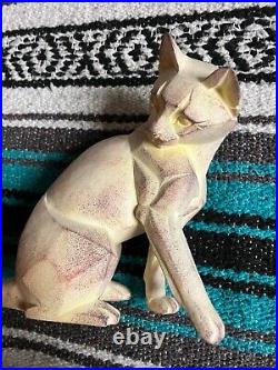 Border Fine Arts Cubist Cat Statue Licking/Grooming Cat VG+ Excellent