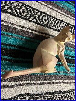 Border Fine Arts Cubist Cat Statue Licking/Grooming Cat VG+ Excellent