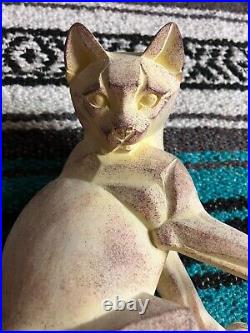 Border Fine Arts Cubist Cat Statue Licking/Grooming Cat VG+ Excellent