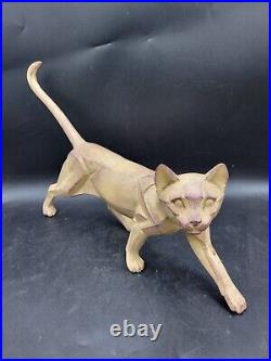 Border Fine Arts Cubist Walking Cat Kitten Tan Large Figurine Sculpture