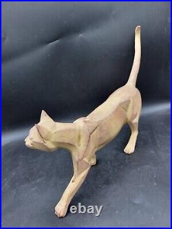 Border Fine Arts Cubist Walking Cat Kitten Tan Large Figurine Sculpture