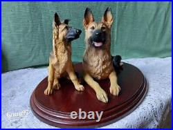 Border Fine Arts DPG03 German Shepherd Dog and Pup Figurine on Plinth