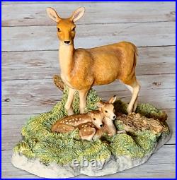 Border Fine Arts Deer & Two Fawns RW7 Rare Vintage Figurine 1986 R. Wawrzesta Vgc