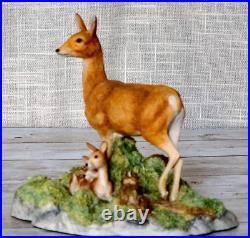 Border Fine Arts Deer & Two Fawns RW7 Rare Vintage Figurine 1986 R. Wawrzesta Vgc