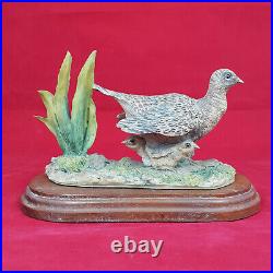 Border Fine Arts Dumfriesshire Scotland Female Pheasant & Chicks (Detached Tail)