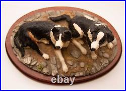 Border Fine Arts Eager to Learn Collie Dogs Figurine BO589 Signed M Turner 2000