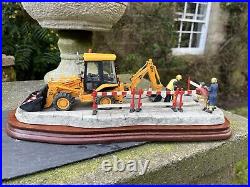 Border Fine Arts'Essential Repairs' Workman with JCB Back Hoe No. B0652 R Ayres