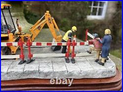 Border Fine Arts'Essential Repairs' Workman with JCB Back Hoe No. B0652 R Ayres