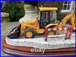 Border Fine Arts'Essential Repairs' Workman with JCB Back Hoe No. B0652 R Ayres