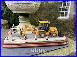 Border Fine Arts'Essential Repairs' Workman with JCB Back Hoe No. B0652 R Ayres