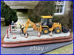 Border Fine Arts'Essential Repairs' Workman with JCB Back Hoe No. B0652 R Ayres