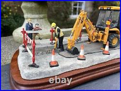 Border Fine Arts'Essential Repairs' Workman with JCB Back Hoe No. B0652 R Ayres