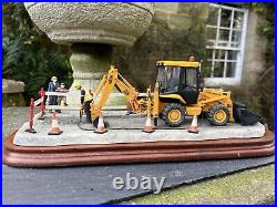 Border Fine Arts'Essential Repairs' Workman with JCB Back Hoe No. B0652 R Ayres