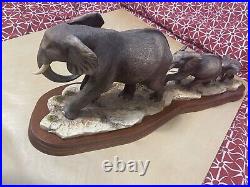 Border Fine Arts Follow My Leader Elephants Sculpture. Limited Edition to #950