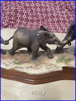 Border Fine Arts Follow My Leader Elephants Sculpture. Limited Edition to #950