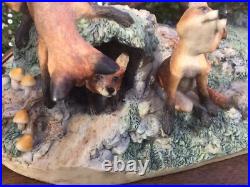 Border Fine Arts'Fox And Family'. Edition 116/1500 Model No L53 Certificate Border Fine Arts'Fox And Family'. Edition 116/1500 Model No L53 Certificate