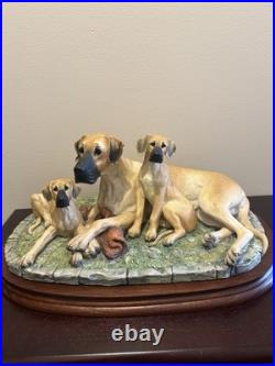Border Fine Arts Great Dane & Pups Margaret Turner-With Certificate & Plinth