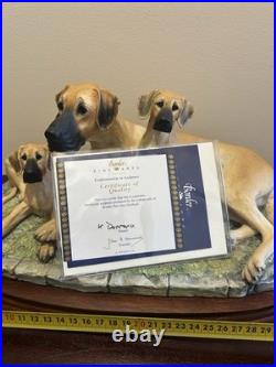 Border Fine Arts Great Dane & Pups Margaret Turner-With Certificate & Plinth