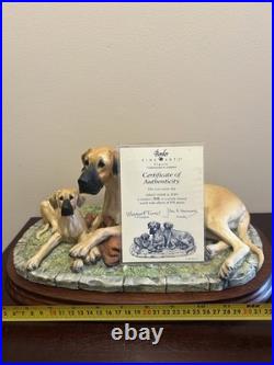 Border Fine Arts Great Dane & Pups Margaret Turner-With Certificate & Plinth