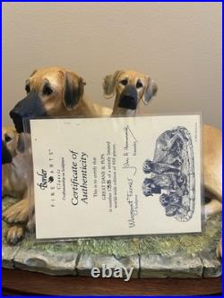 Border Fine Arts Great Dane & Pups Margaret Turner-With Certificate & Plinth