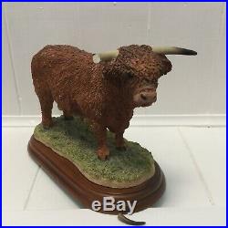 Border Fine Arts Highland Cow & Calf figure with Highland Cattle Figure signed