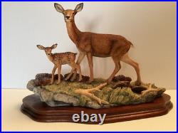 Border Fine Arts Highland Family Deer Hind & Calf By Richard Roberts