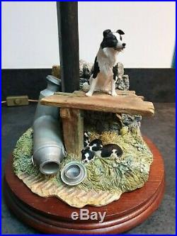 Border Fine Arts IN THE SHADE Border Collie and Pups Table Lamp B0218