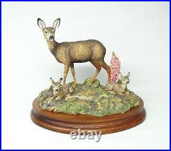 Border Fine Arts In A Sunny Glade BO255 Red Deer & Young Fawns 1998 by R Ayres