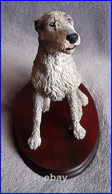 Border Fine Arts Irish Wolfhound Figurine with Wooden Presentation Base