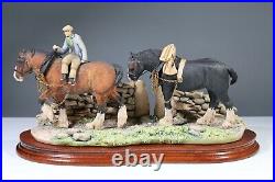 Border Fine Arts James Herriot Series Coming Home Shire Horses Group Ab2