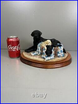 Border Fine Arts'Labrador and Pups', model No. BO350B Limited Edition
