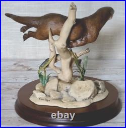 Border Fine Arts Large Otter and Trout WW5 Rare Vintage Figurine 1989 by E. Waugh