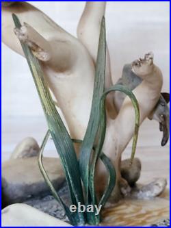 Border Fine Arts Large Otter and Trout WW5 Rare Vintage Figurine 1989 by E. Waugh