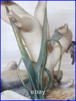 Border Fine Arts Large Otter and Trout WW5 Rare Vintage Figurine 1989 by E. Waugh