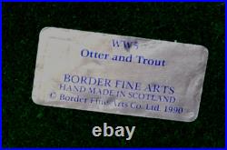 Border Fine Arts Large Otter and Trout WW5 Rare Vintage Figurine 1989 by E. Waugh