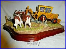 Border Fine Arts Laying The Clays Figurine Farmer With Tractor And Cows Ltd Ed