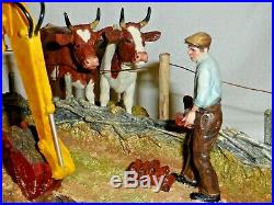Border Fine Arts Laying The Clays Figurine Farmer With Tractor And Cows Ltd Ed