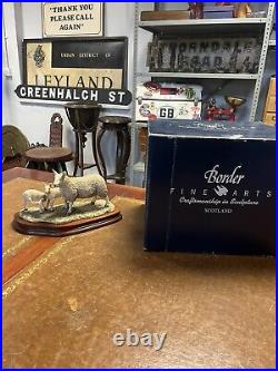 Border Fine Arts Leicester Ewe & Lambs In Original Box Made In Scotland