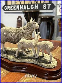 Border Fine Arts Leicester Ewe & Lambs In Original Box Made In Scotland