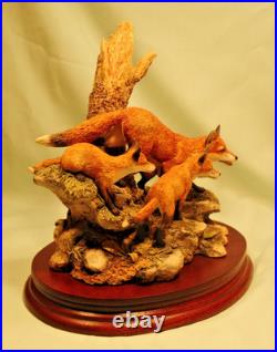 Border Fine Arts Limited 1396 box, Foxes-Look Listen & Learn Very Good Condition