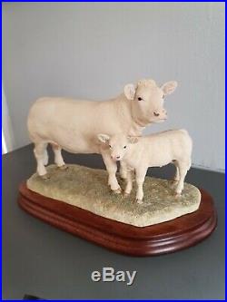 Border Fine Arts Limited Edition Charolais Cow And Calf