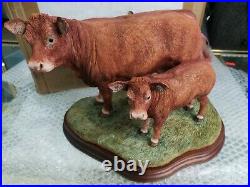 Border Fine Arts Limousin Cow And Calf New In Box Jack Crewdson B0657 Limited