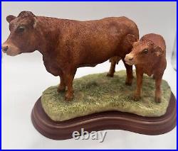 Border Fine Arts'Limousin Cow and Calf' Ornament. In Box