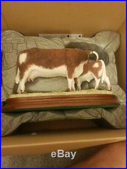 Border Fine Arts Longhorn Cow And Calf Limited Edition