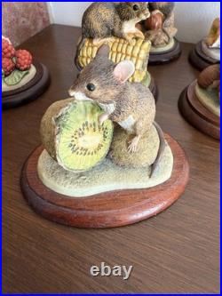 Border Fine Arts Mice on fruit and nuts. Complete set of 8 MM series A. Wall 1993