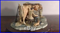 Border Fine Arts'Milking at Peter Trenholms Jersey Cow And Farmer Model No JH7